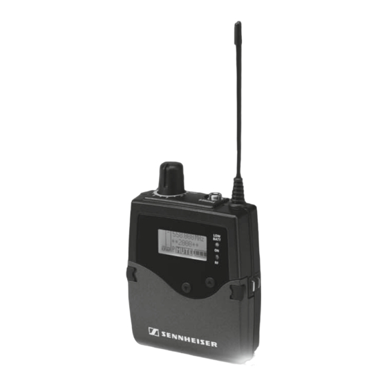 Sennheiser EK 2000 IEM Instrucciones De Uso