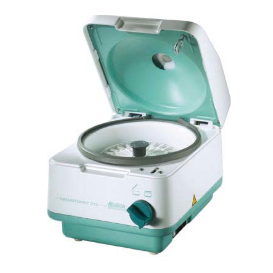 Hettich HAEMATOKRIT 210 Instrucciones De Manejo