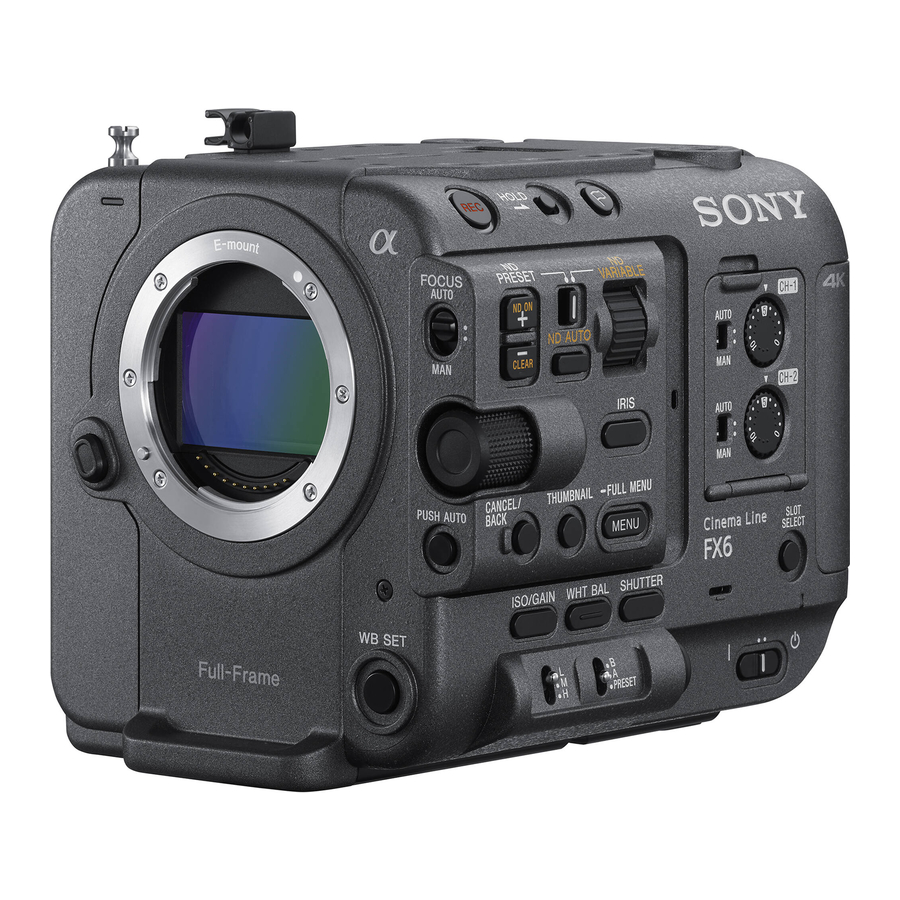 Sony ILME-FX6V Instrucciones De Funcionamiento