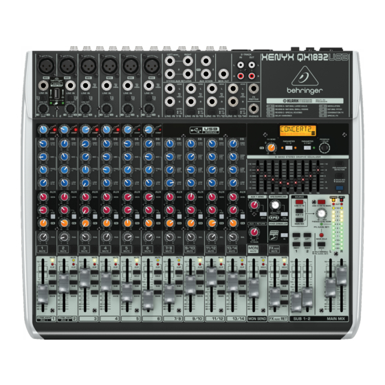 Behringer XENYX QX1832USB Guia De Inicio Rapido