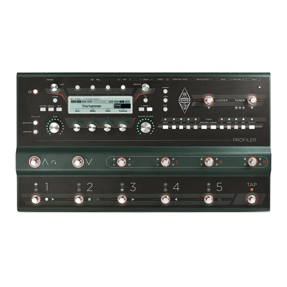 Kemper PROFILER STAGE Manuales