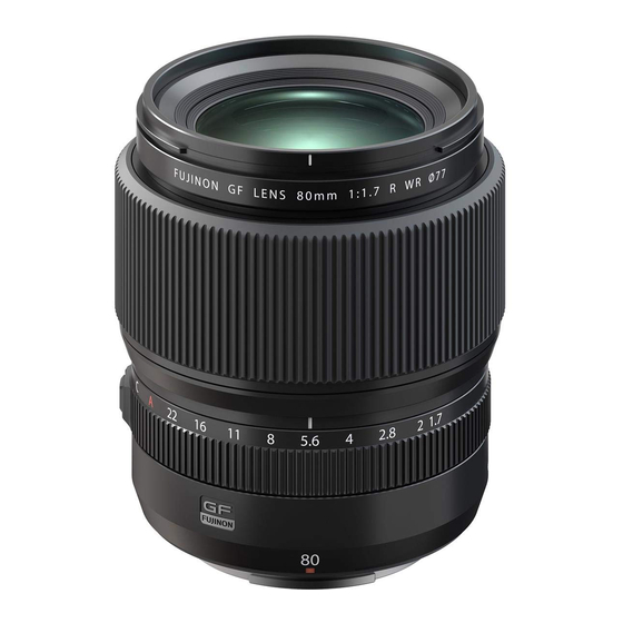 FujiFilm GF80mm F1.7 Manual Del Usuario