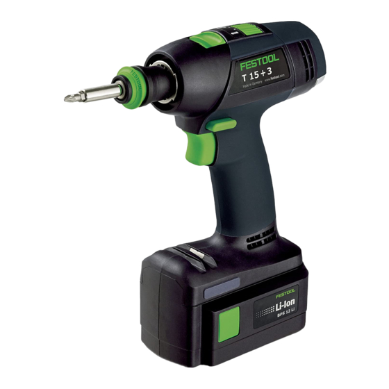 Festool T 15+3 Li Manuales