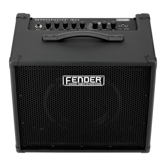 Fender Bronco 40 Guía De Arranque Rápido