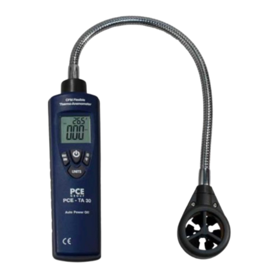 PCE Instruments PCE-TA 30 Manual De Instrucciones De Uso
