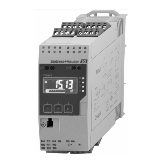 Endress+Hauser RMA42 Manual De Instrucciones Abreviado