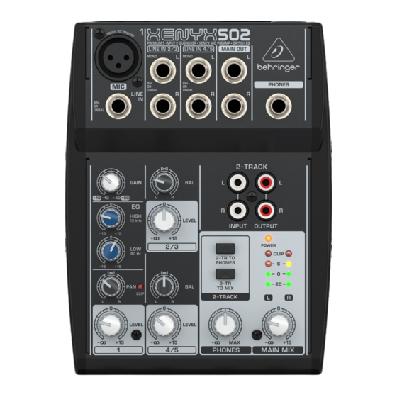 Behringer XENYX 502 Instrucciones