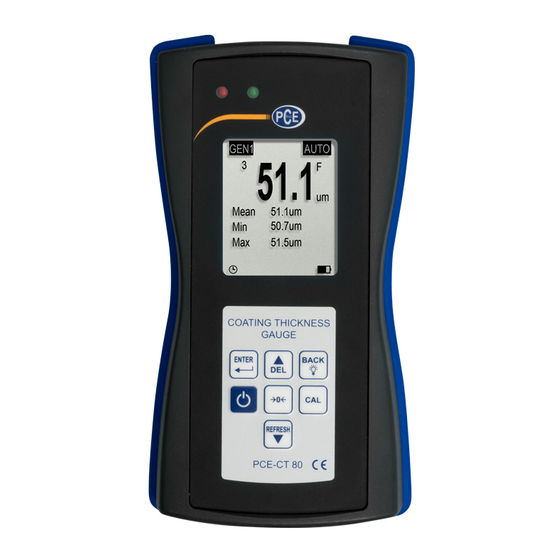 PCE Instruments PCE-CT 80 Manual De Instrucciones