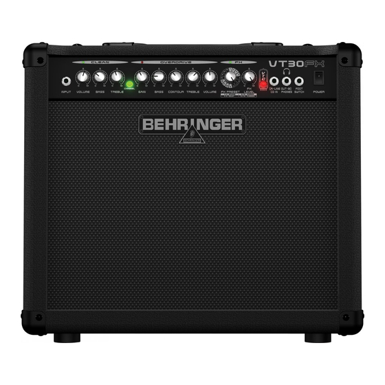 Behringer VIRTUBE VT30FX Manual De Uso
