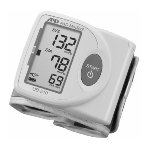 A&D Medical UB-510 Manual De Funcionamiento