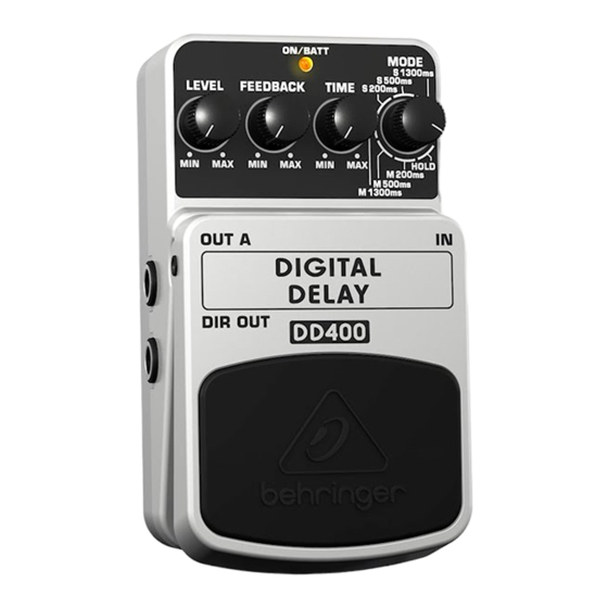 Behringer DIGITAL DELAY DD400 Manual De Instrucciones