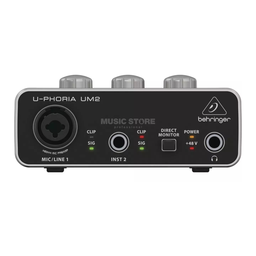 Guía de inicio rápido de behringer U-PHORIA UMC404HD/UMC204HD/UMC202HD/UMC22/UM2