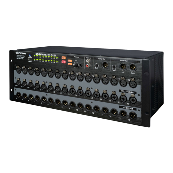 PRESONUS StudioLive RM32AI Guia De Inicio Rapido