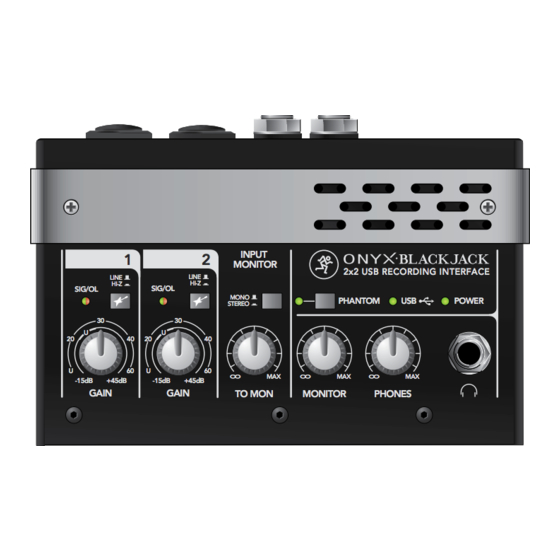 Mackie Onyx Blackjack Manual Del Usuario