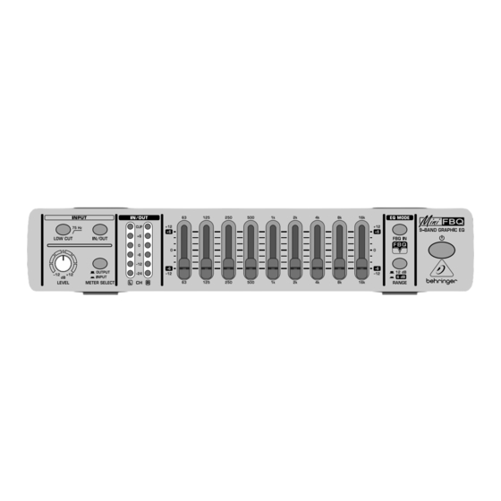 Behringer MINIFBQ FBQ800 Manual Del Usuario