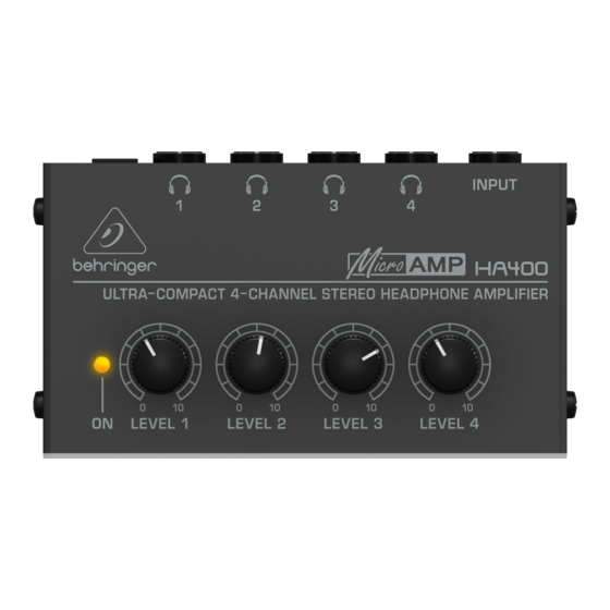 Behringer MICROAMP HA400 Manual De Instrucciones
