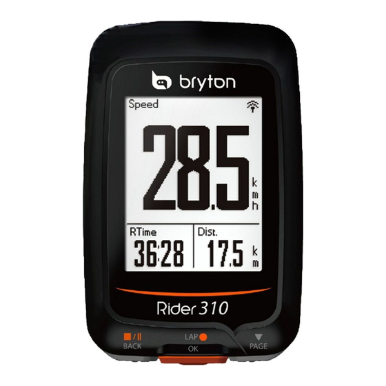 Bryton Rider 310 Manual De Usuario