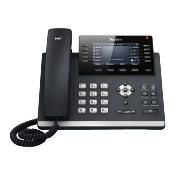 Yealink SIP-T46G Guía Rápida De Uso