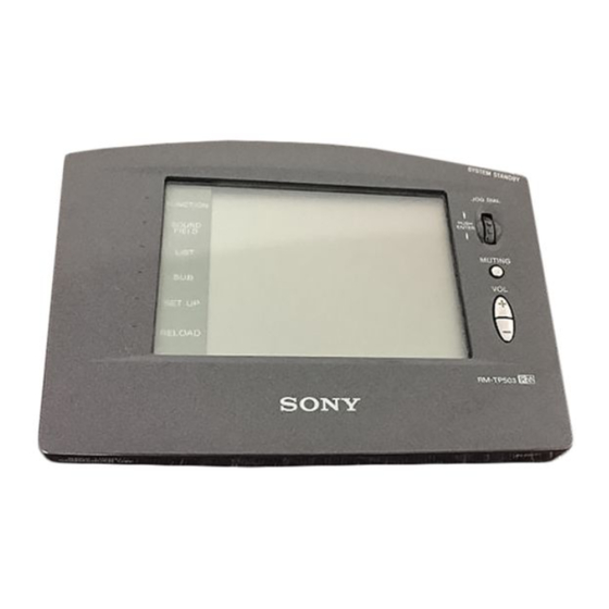 Sony RM-TP503 Manuales