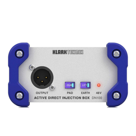 Klark Teknik DN100 Guia De Inicio Rapido