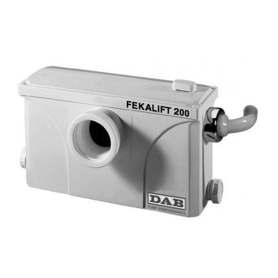 DAB FEKALIFT 100-A Instrucciones Para La Instalación Y El Mantenimiento