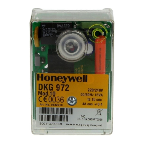 Honeywell DKG 972 Instrucciones Para Puesta En Marcha