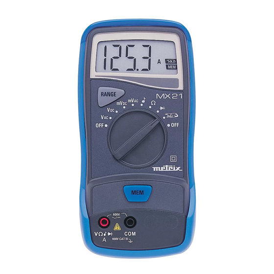 Metrix MX 21 Manual De Instrucciones