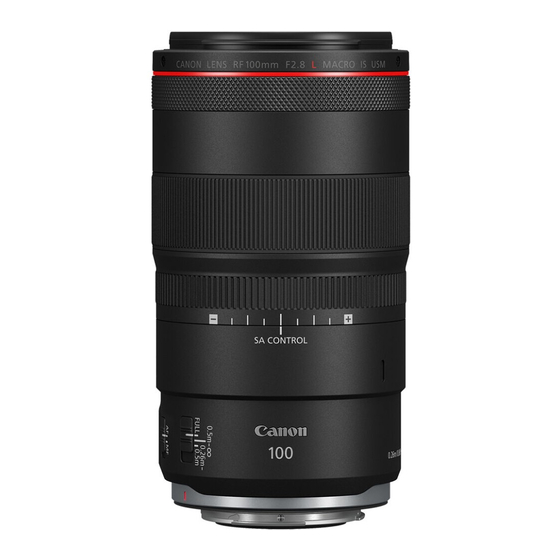 Canon RF 100mm F2.8 L MACRO IS USM Instrucciones