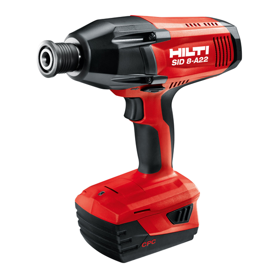 Hilti SID 8-A22 Manual De Instrucciones