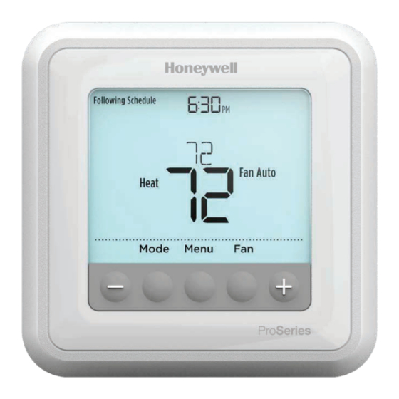 Manual del termostato programable T6 Pro de Honeywell