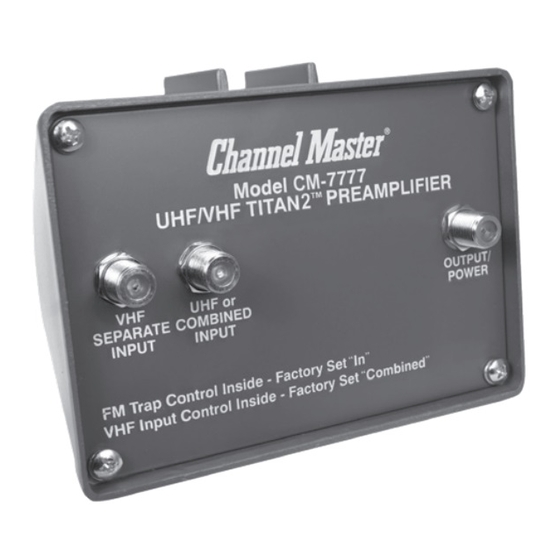 Channel Master CM-7778 Hoja De Instrucciones