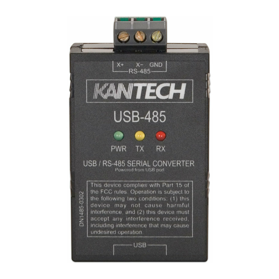 Kantech USB-485 Manual De Instalación