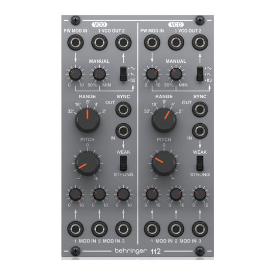 Behringer 112 DUAL VCO Guia De Inicio Rapido