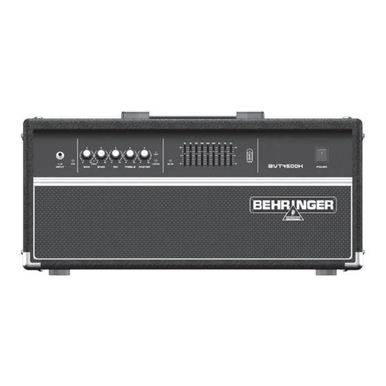 Behringer ULTRABASS BVT4500H Manual De Instrucciones