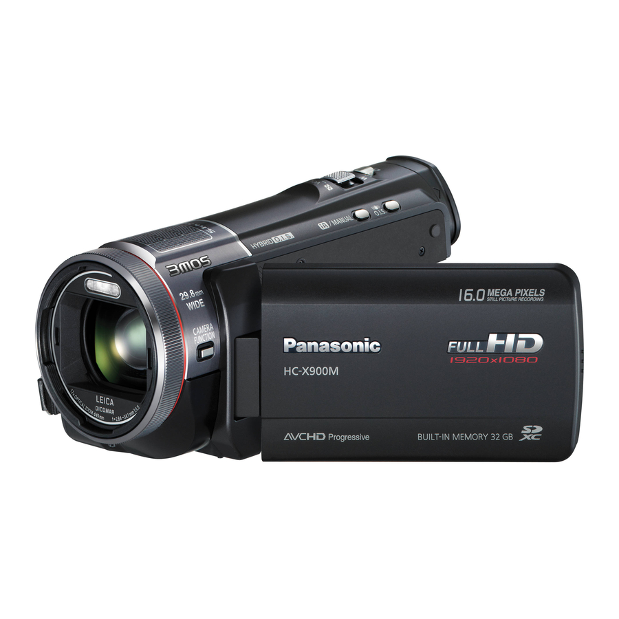 Panasonic HC-X900M Instrucciones De Funcionamiento