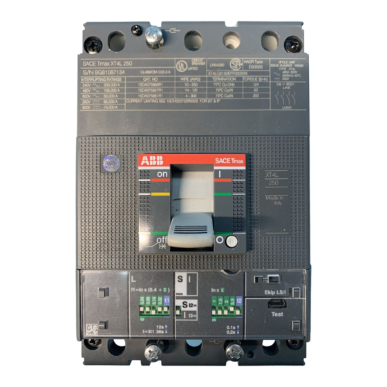 ABB SACE Tmax XT4 Guia De Inicio Rapido