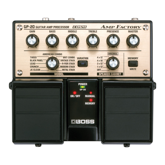Boss GP-20 Manual Del Usuario