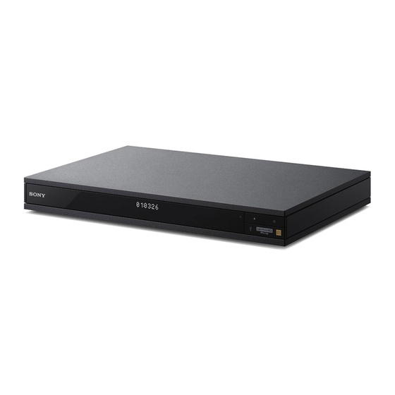 Sony UBP-X1000ES Manual De Instrucciones