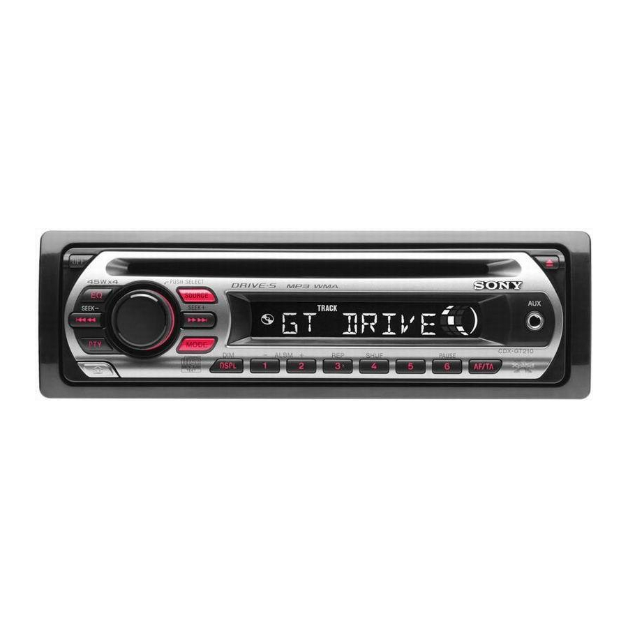 Sony CDX-GT210 Instrucciones De Uso