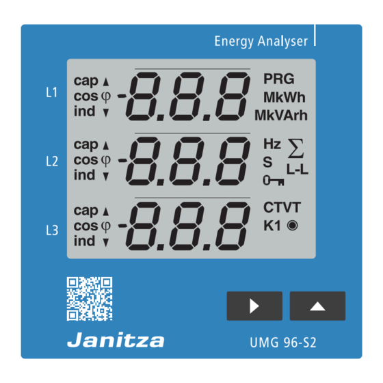 janitza UMG 96-S2 Manuales