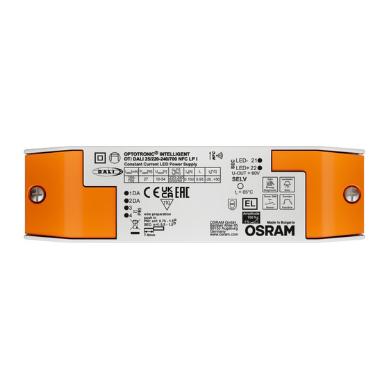 Osram OPTOTRONIC OTi DALI 15/220-240/1A0 NFC LP I Manual Del Usuario