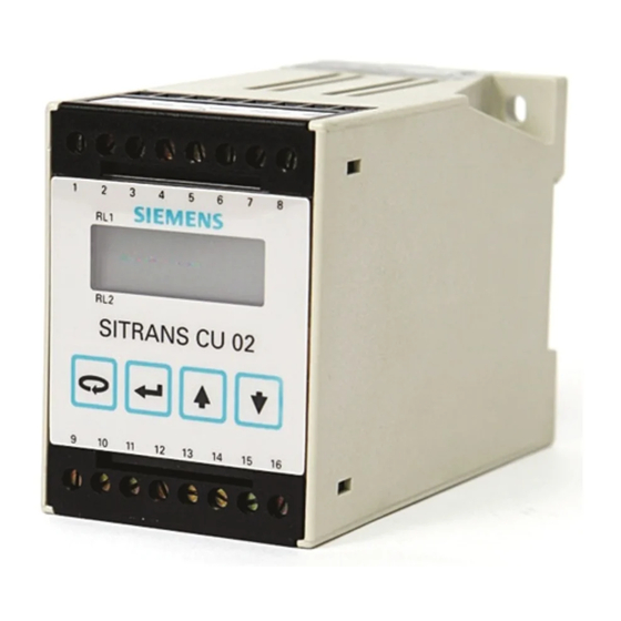 Siemens SITRANS CU02 Instrucciones De Servicio