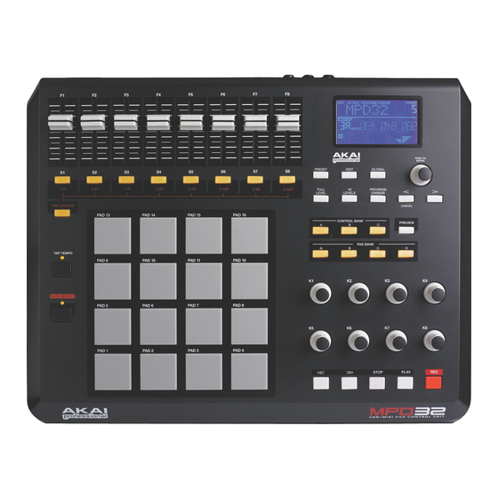 Akai Professional MPD32 Guia De Inicio Rapido