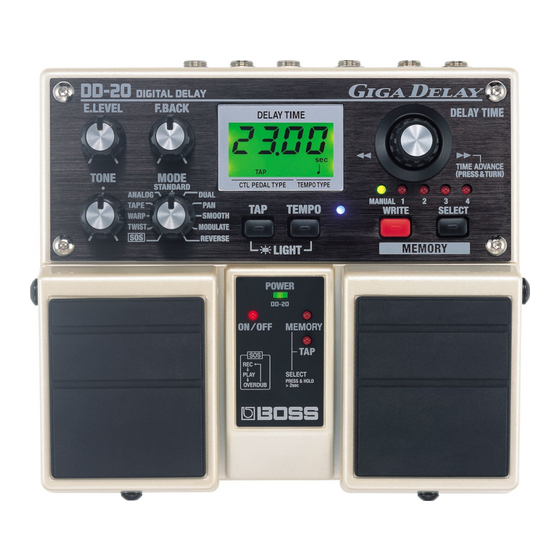 Boss Giga Delay DD-20 Manuales