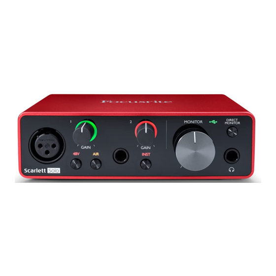 Focusrite Scarlett Solo Guia Del Usuario