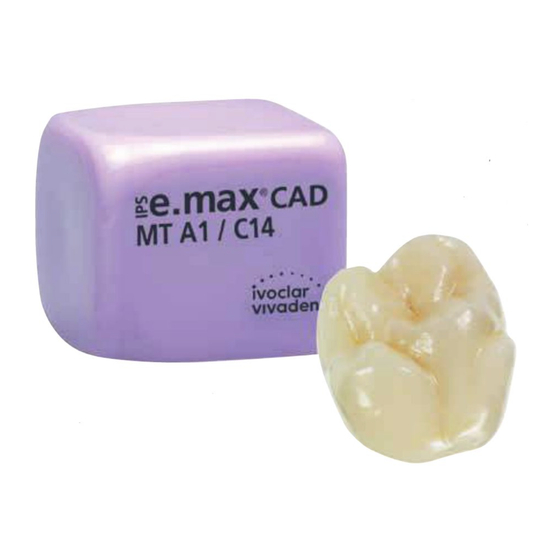 Ivoclar Vivadent IPS e.max CAD Instrucciones De Uso