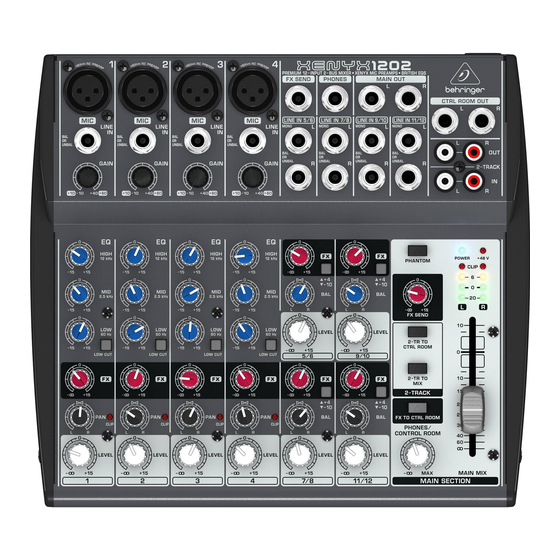 Behringer XENYX 1202 Guia De Inicio Rapido