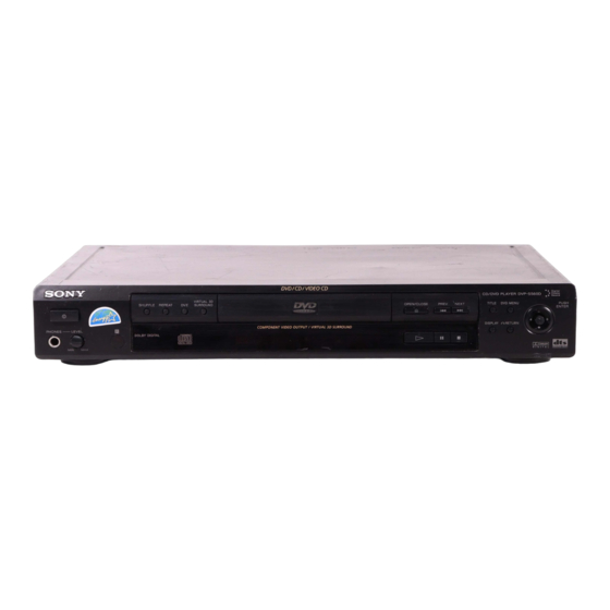 Sony DVP-S560D Manual De Instrucciones