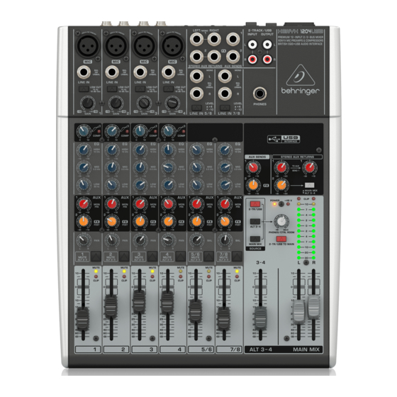 Behringer XENYX 1204 Instrucciones Breves