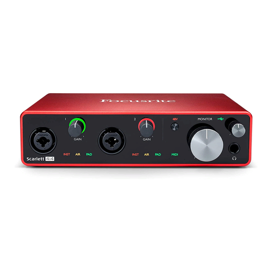 Focusrite Scarlett 4i4 Guia Del Usuario